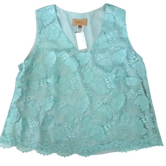 SUNNY CHOI 24K blue lace tank top NWT $465 sz 18 - Picture 3 of 5